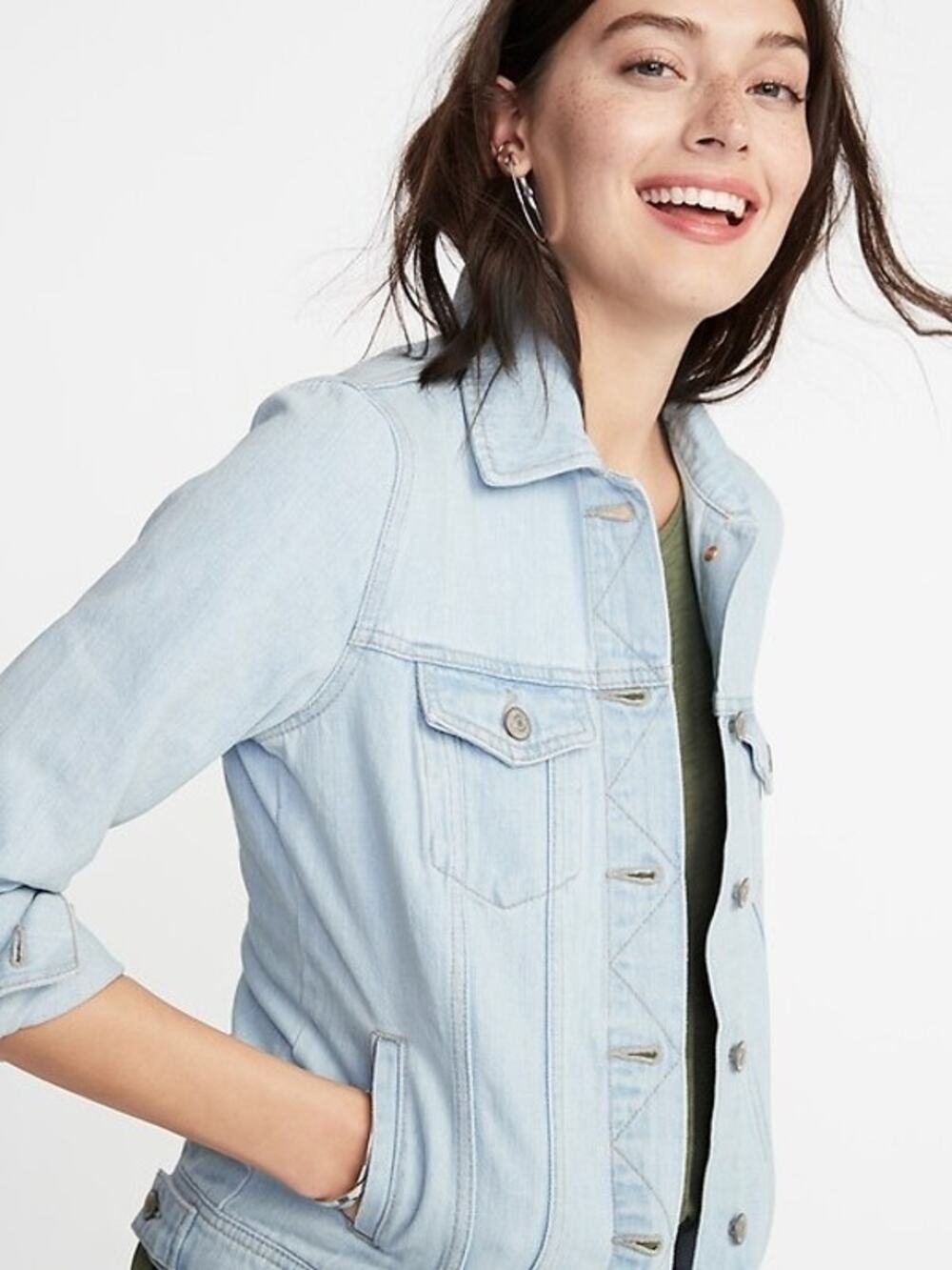Old Navy Light Wash Denim Trucker Jacket Women’s Medium Classic Capsule Casual